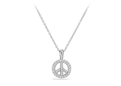 Rhodium Plated CZ Studded Round Hollow Pendant